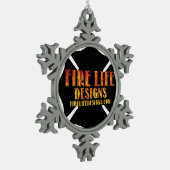 FIRE LIFE DESIGN CO [Logo 1] Schneeflocken Zinn-Ornament (Links)