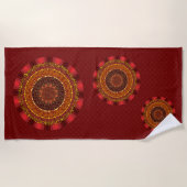 Fire Mandala Beach Handtuch (Vorderseite)