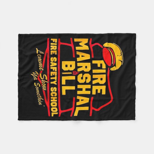 Fire Marshal Bill Safety School Funny Firefighter Fleecedecke (Vorderseite (Horizontal))