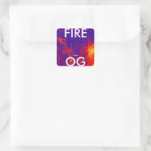 FIRE OG HYBRID QUADRATISCHER AUFKLEBER (Tasche)