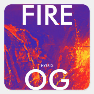 FIRE OG HYBRID QUADRATISCHER AUFKLEBER