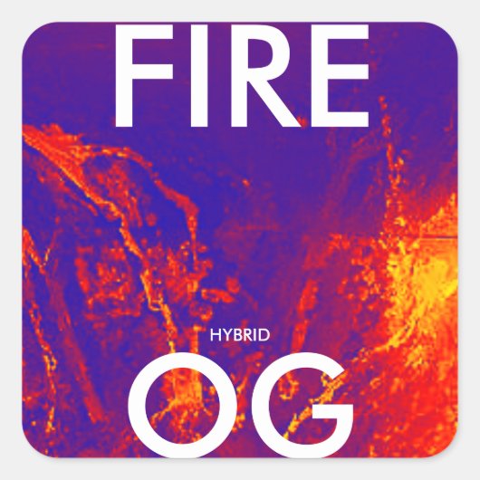 FIRE OG HYBRID QUADRATISCHER AUFKLEBER (Vorderseite)