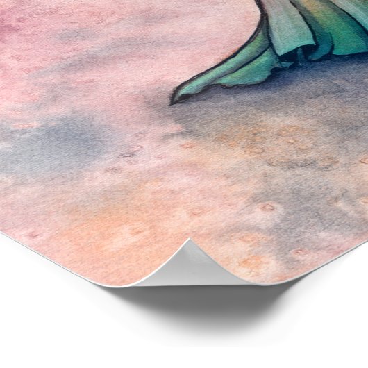 Fire Opal Moon Fairy Fantasy Kunst, Dichtung und M Poster (Ecke)