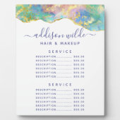 Fire Opal Rainbow Gemstone Price Menu Plaque Fotoplatte (Vorderseite)