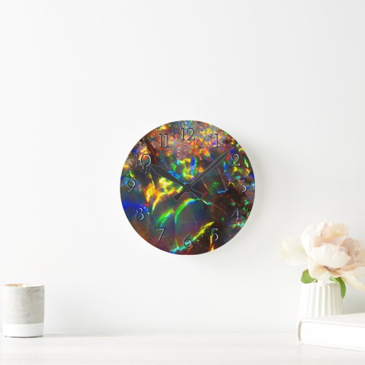 Fire Opal Runde Wanduhr (Zuhause)