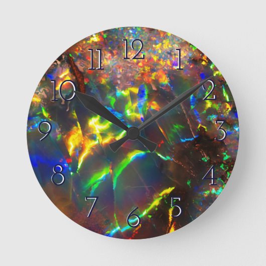 Fire Opal Runde Wanduhr (Vorderseite)