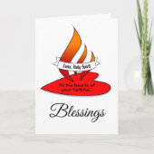 Fire or Flame and Heart with Quote Pentecost Karte (Vorderseite)
