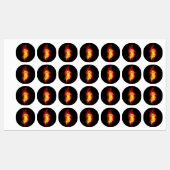 Fire Peacock Feather Etiketten (Blatt)