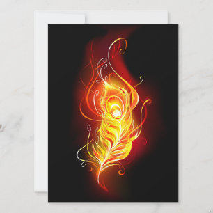 Fire Peacock Feather Save The Date