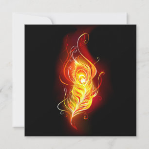 Fire Peacock Feather Save The Date