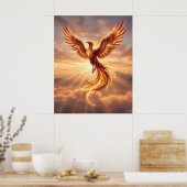 Fire Phoenix Rising Dawn Poster (Küche)