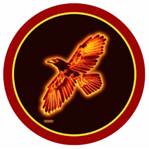 Fire Raven Fotoskulptur Magnet