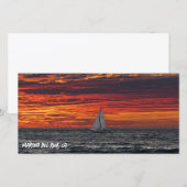 Fire Red Sunset - Marina Del Rey, CA Dankeskarte (Vorne/Hinten)