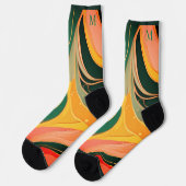 Fire red yellow organic lines modern  socken (Linkes Detail)