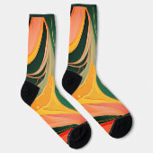 Fire red yellow organic lines modern  socken (Rechts)