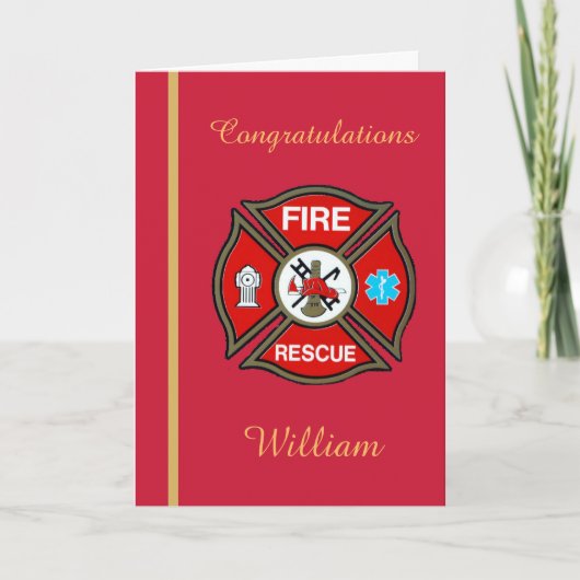 Fire Rescue EMT Custom Birthday Card Karte (Vorderseite)