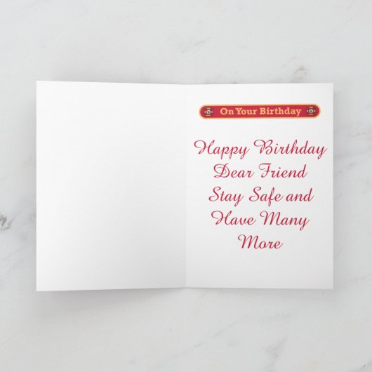 Fire Rescue EMT Custom Birthday Card Karte (Innenseite)