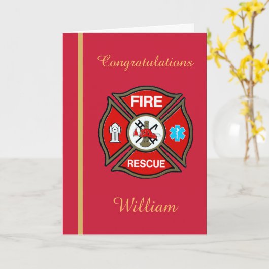 Fire Rescue EMT Custom Birthday Card Karte (Gelbe Blume)