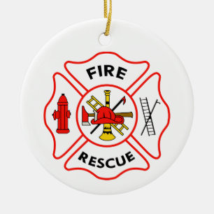 Fire Rescue Keramik Ornament
