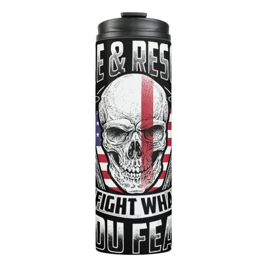 Fire Rescue Skull Design Thermosbecher (Vorderseite)