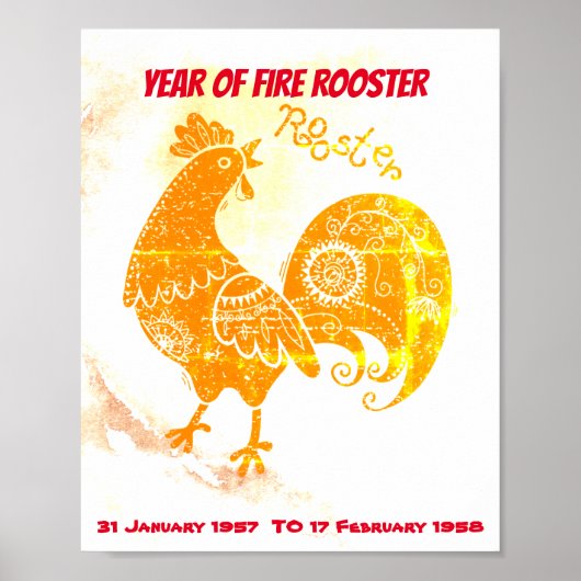 FIRE ROOSTER BIRTHDAY POSTER (Vorne)