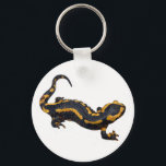 Fire Salamander Key Ring Schlüsselanhänger<br><div class="desc">Fire Salamander (Salamandra salamandra) covered in tiny grains of sand,  isolated on a white background</div>