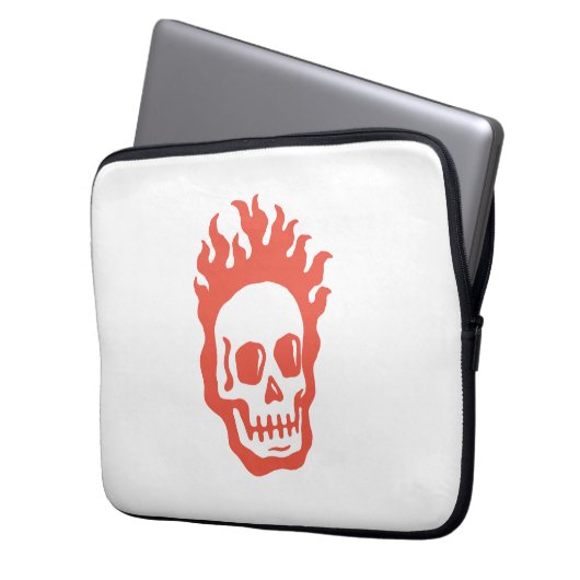Fire Skull Laptopschutzhülle (Vorderseite Links)