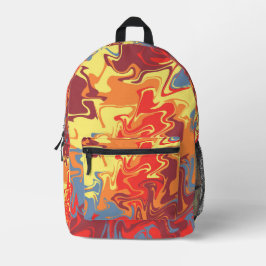 Fire Swirl Art Bedruckter Rucksack