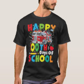 Fire Truck 100 Day of School Apparel for Teachers T-Shirt (Vorderseite)