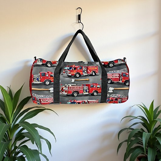 Fire Truck Axe Pattern Personalized Duffle Bag