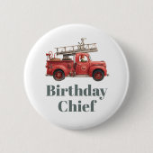 Fire Truck Birthday Firetruck Party Button (Vorderseite)