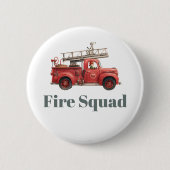 Fire Truck Birthday Firetruck Party Button (Vorderseite)