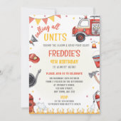 Fire Truck Birthday Invitation - Sound the Alarm  Einladung (Vorderseite)