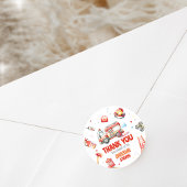 Fire Truck Birthday Party  Runder Aufkleber