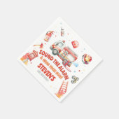 Fire Truck Birthday Party Serviette (Ecke)