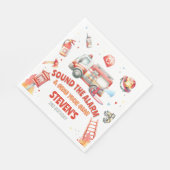 Fire Truck Birthday Party Serviette (Ecke)