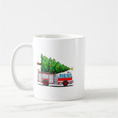 Fire Truck Christmas Tree Xmas Lights Firefighter Kaffeetasse (Links)