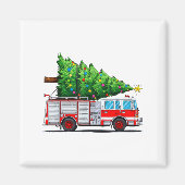 Fire Truck Christmas Tree Xmas Lights Firefighter Magnet (Vorne)