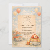 Fire Truck Firefighter Baby Shower Einladung (Vorderseite)