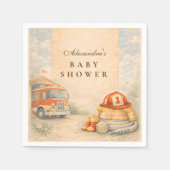 Fire Truck Firefighter Baby Shower Serviette (Vorderseite)