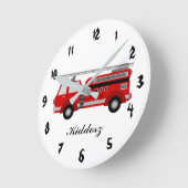 Fire Truck Runde Wanduhr (Winkel)