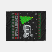Fire Truck Xmas Tree Lighting Ugly Christmas Sweat Fleecedecke (Vorderseite (Horizontal))