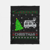 Fire Truck Xmas Tree Lighting Ugly Christmas Sweat Fleecedecke (Vorderseite)