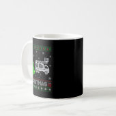 Fire Truck Xmas Tree Lighting Ugly Christmas Sweat Kaffeetasse (Vorderseite Links)