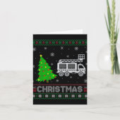 Fire Truck Xmas Tree Lighting Ugly Christmas Sweat Karte (Vorderseite)
