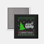 Fire Truck Xmas Tree Lighting Ugly Christmas Sweat Magnet (Vorderseite/Rückseite)