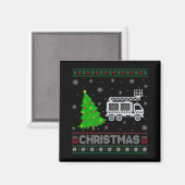 Fire Truck Xmas Tree Lighting Ugly Christmas Sweat Magnet (Vorderseite/Rückseite)