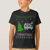 Fire Truck Xmas Tree Lighting Ugly Christmas Sweat T-Shirt (Vorderseite)