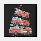 Fire Trucks Christmas Tree Lights Xmas Firefighter Magnet (Vorne)
