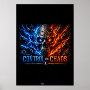 Fire vs Ice Skull 3D-Shirt – Poster